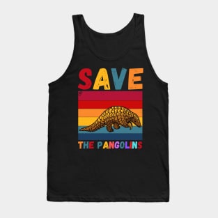 Save The Pangolins, Cute retro pangolin Tank Top